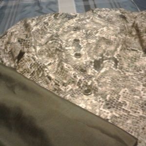 Olive green & Gold suit